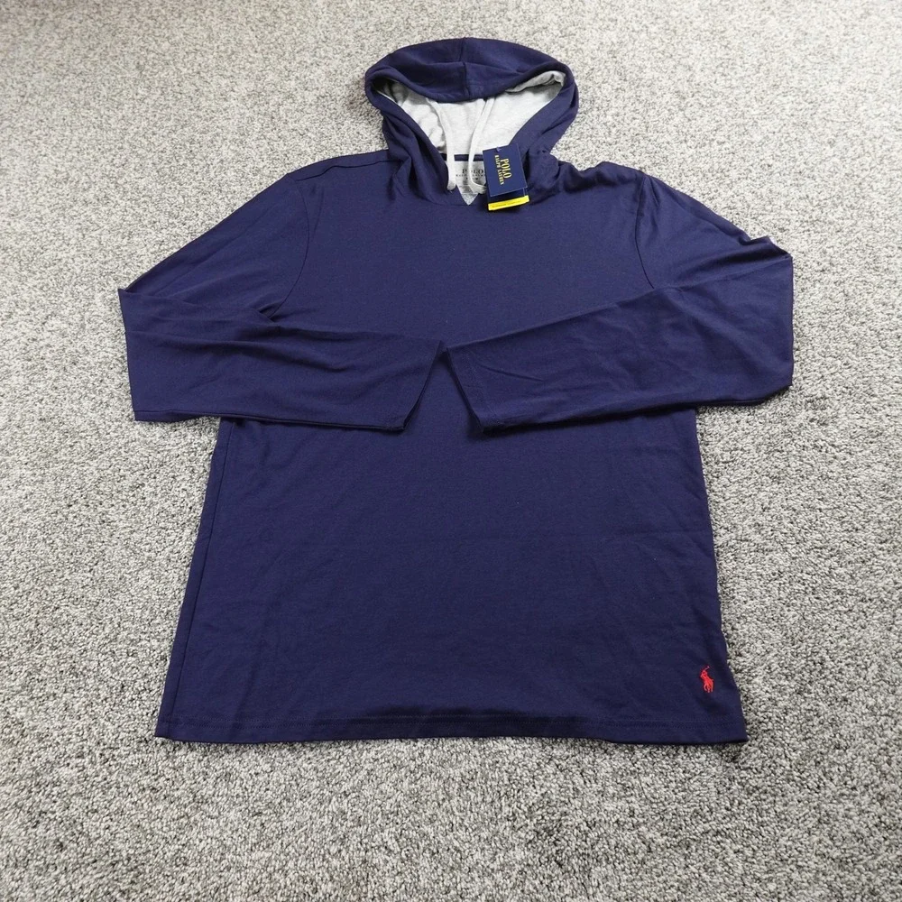 NEW Polo‎ Ralph Lauren Hoodie Mens M Blue Long Sleeve Pullover Sweatshirt Pony